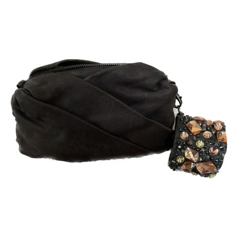 Leather clutch bag