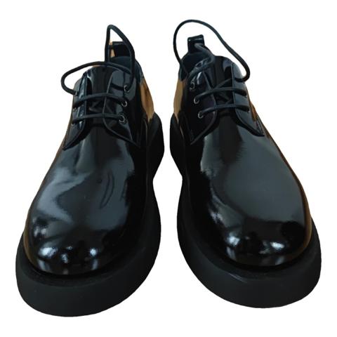 Patent leather lace ups