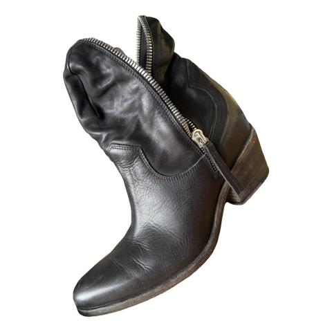 Leather cowboy boots