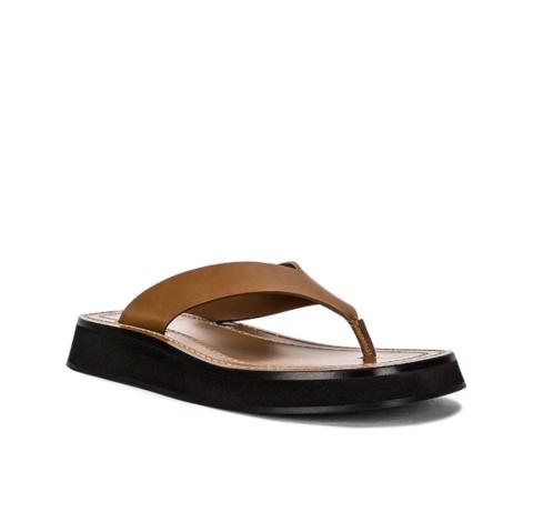 Ginza leather flip flops