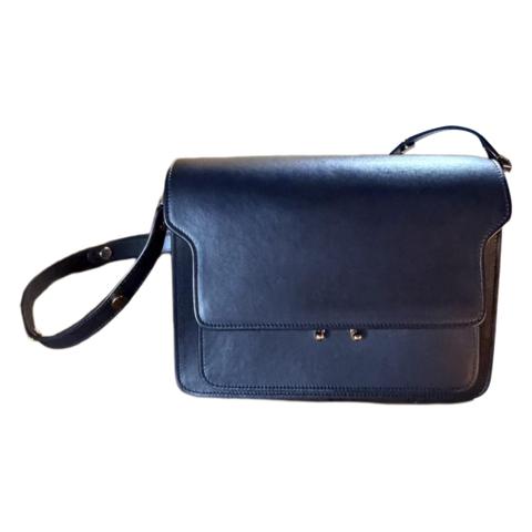 Trunk leather crossbody bag
