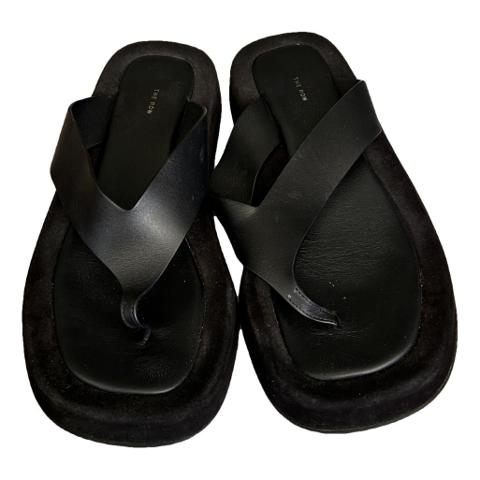 Ginza leather flip flops