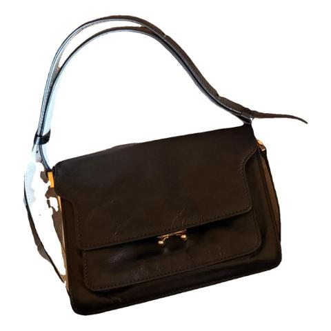 Trunk leather crossbody bag