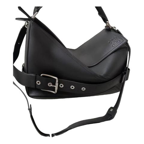 Puzzle leather handbag