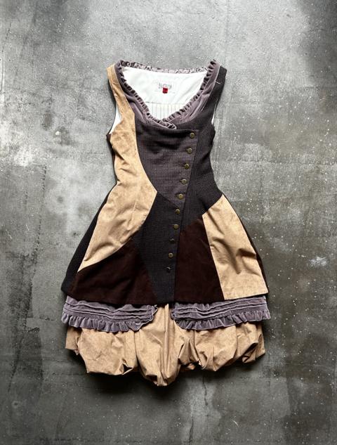 20471120 90s Irregular patchwork dress...