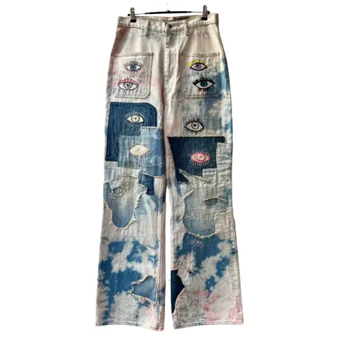 Kapital 14oz Denim Tie Dye Baggy Flare (Crazy Dixie Remake)