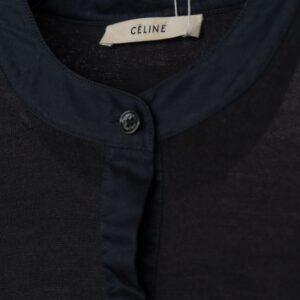 CELINE Phoebe Philo Era Logo Button Fly-Front Slit Top