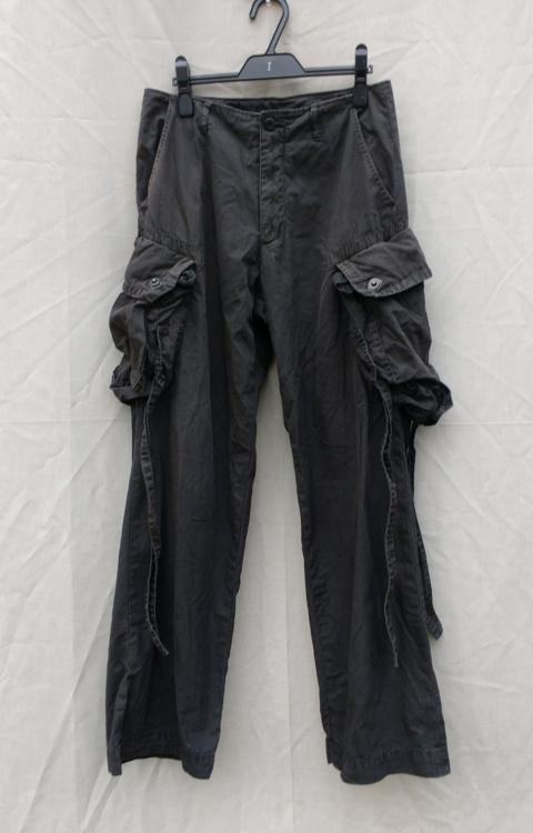 Gray Cotton/Nylon Gas Mask Cargo Pants