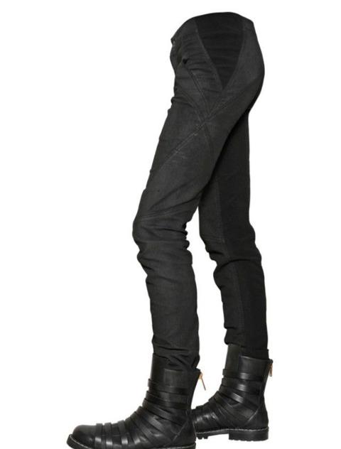 Black coated denim jeans