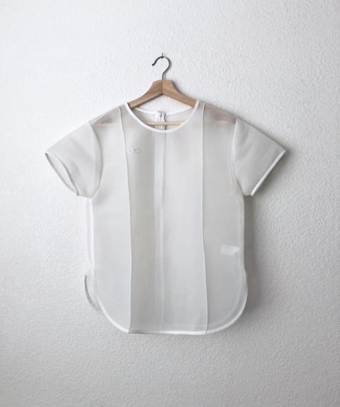 Peter Do Spacer Logo Creased White Tee