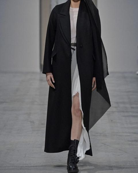 AW18 Long Coat with Asymmetric Lapel