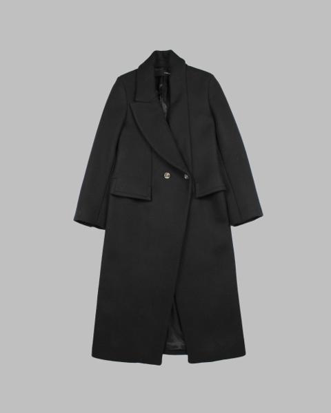 AW18 Long Coat with Asymmetric Lapel