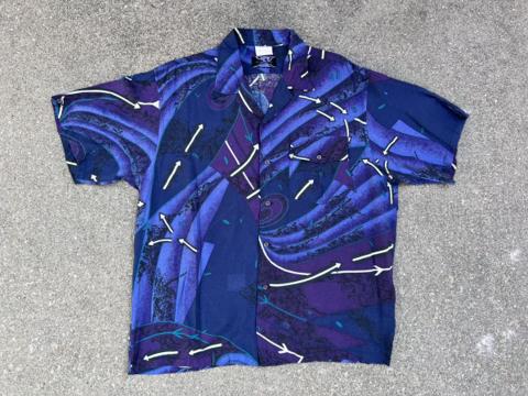 Vtg 90s Arrston Volaju Japan Abstract Psychedelic Art Shirt