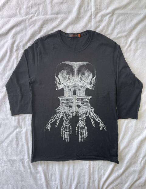 AW2005 “Arts and Crafts” Skull Control cut & sew fray top