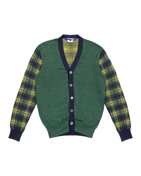 Tartan / Mixed Knit Cardigan