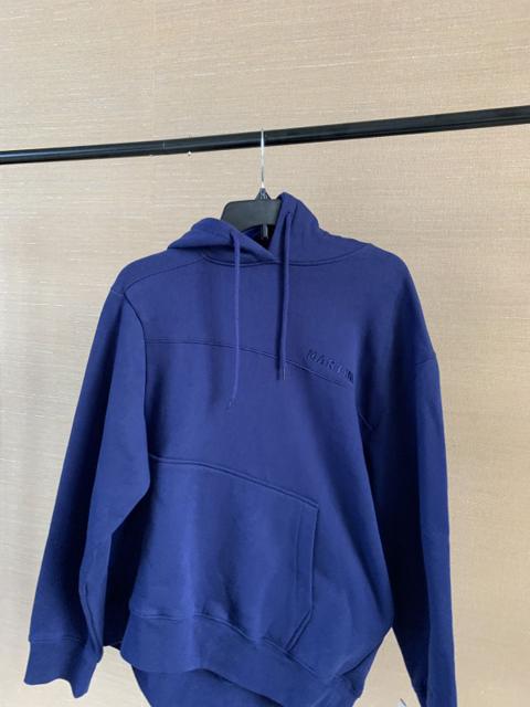 Embroidered Twist Hoodie in Blue