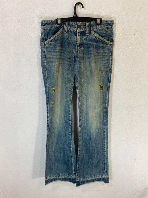 vivienne tam distressed style bootcut flare denim