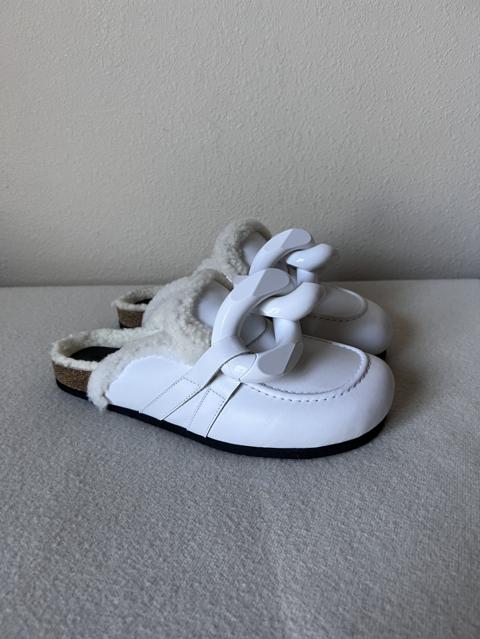 J.W. Anderson Shearling Chain Loafer in White