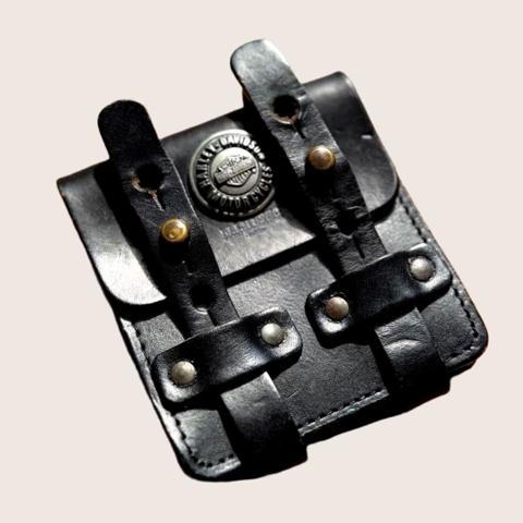 KADOYA M.I.R SPEC Leather Waist Pouch Harley-Davidson Concho Black Excellent