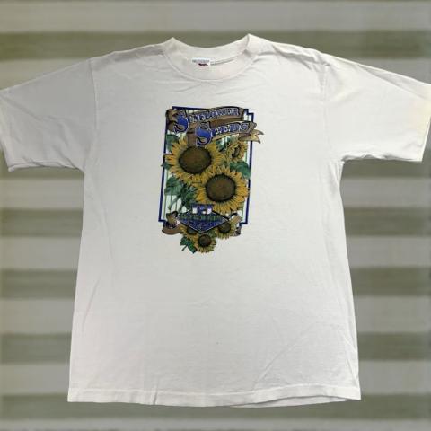 Vintage 1994 Sunflower Seeds T-Shirt Adult Large White Botanical Flower Nature 90s USA Mens