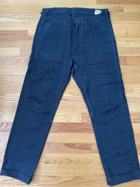OrSlow fatigue pants in navy cotton melange