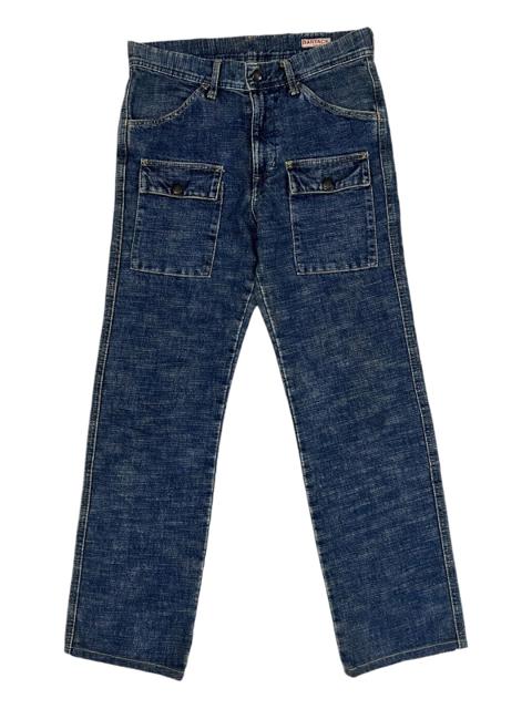 Vintage BARTACK 🇯🇵 Slub Indigo Denim Bush Pants Jeans