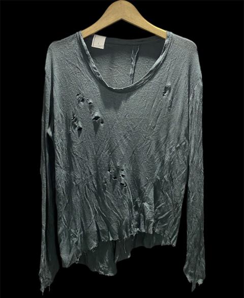 Japanese Codes combine asymmetric distressed cut out