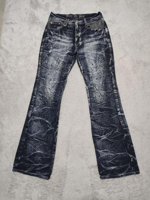 Bootcut Punk🔥 Blow By Blue Crinkle Wash Studded Denim