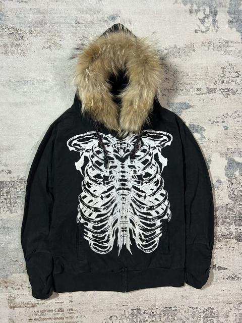 Ogetto Japan Faux Fur Hoodie Bone Skull