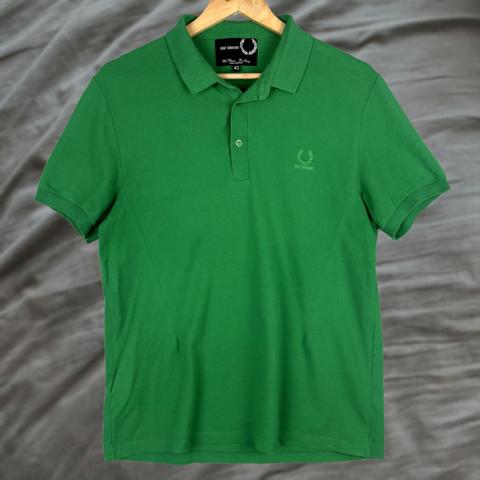 Raf Simons Fred Perry Polo Shirt Men's M Green Slim Fit Casual Preppy