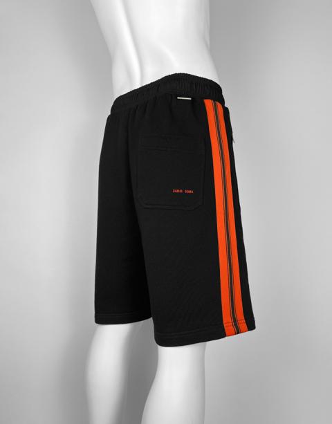 NEW. SIDE STRIPE SHORTS, EMBROIDERED LOGO -- RUNWAY --