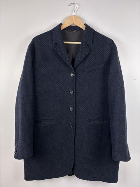 Vintage Romeo Gigli Italian Wool Textured Coat Navy Blue L