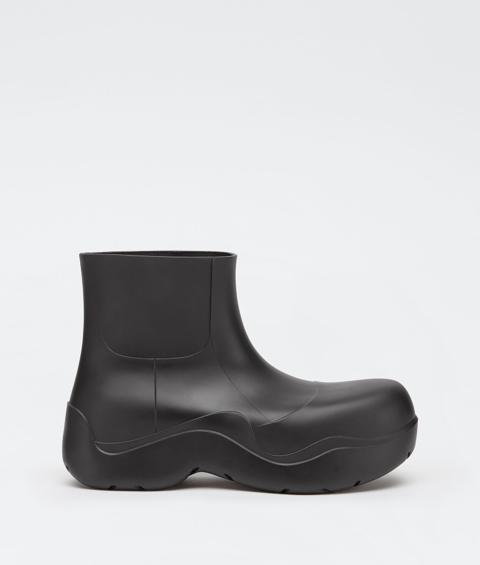 Black Rubber Puddle Ankle Boot