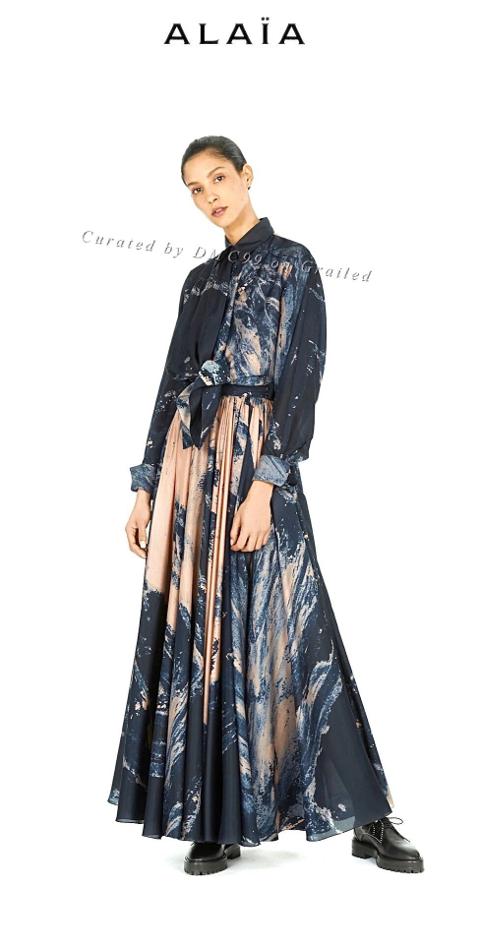 Alaia Ink-Wash Silk Blouse