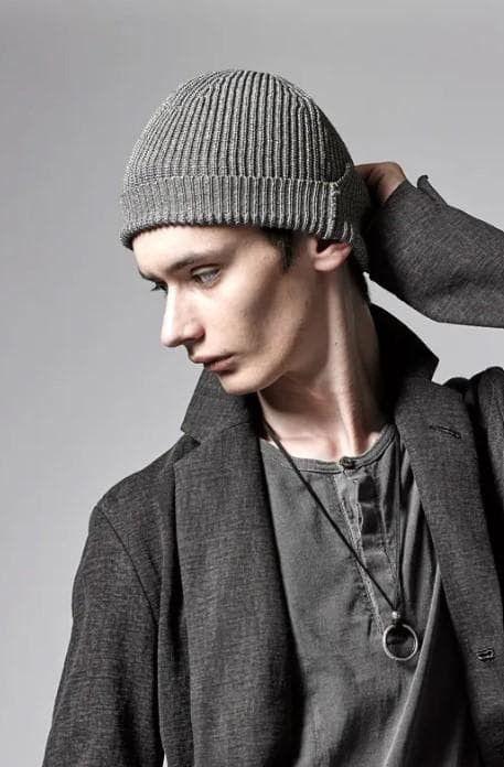 7G-Paper Mix Knit Beanie Hat - Grey