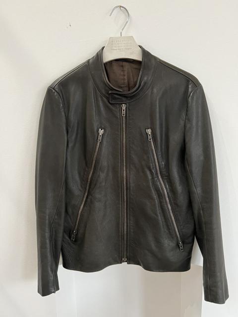 Green- Margiela 5 zip Leather Jacket