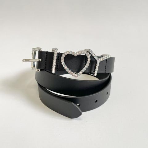 Rhinestone ‘I Heart Y’ Buckle Belt