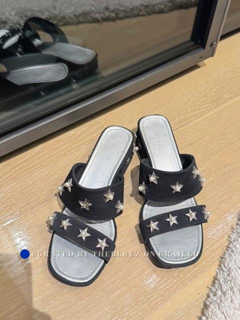 Chanel Low-Heel Slides Star Pearl Accents