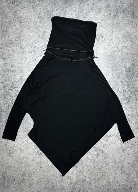 Plein Sud Jeans Asymmetric Turtleneck Zip Details Top Hoodie