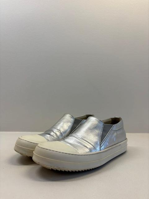 Rick Owens Silver Slip-On Ramones Sneakers