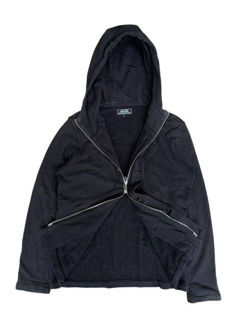 2000s Beams - Vkei Two Way Zipper Hoodie Apocalypse Faded
