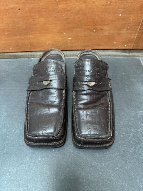 Brown square toe mules