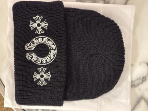 Chrome hearts black horseshoe tiny e wool beanie