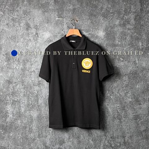 Versace Black Short-Sleeve Medusa Polo