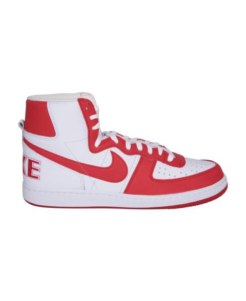 o1mle0924 High-Top Sneakers in White & Red