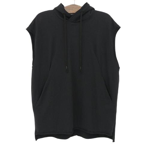 The Viridi-anne Sleeveless Cotton Sweat Hoodie Black Size 3