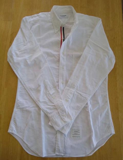 🔥 Thom Browne White RWB Oxford Grosgrain Button Down TB4