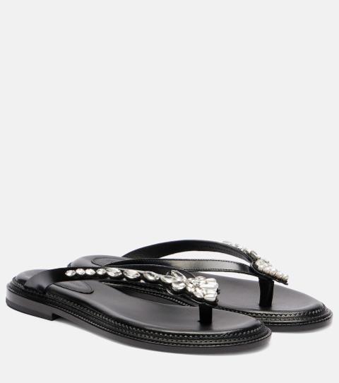 Simone Rocha Embellished leather thong sandals