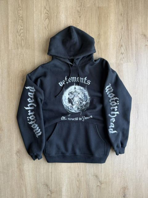 VETEMENTS Black Motorhead Edition The World Is Yours Hoodie