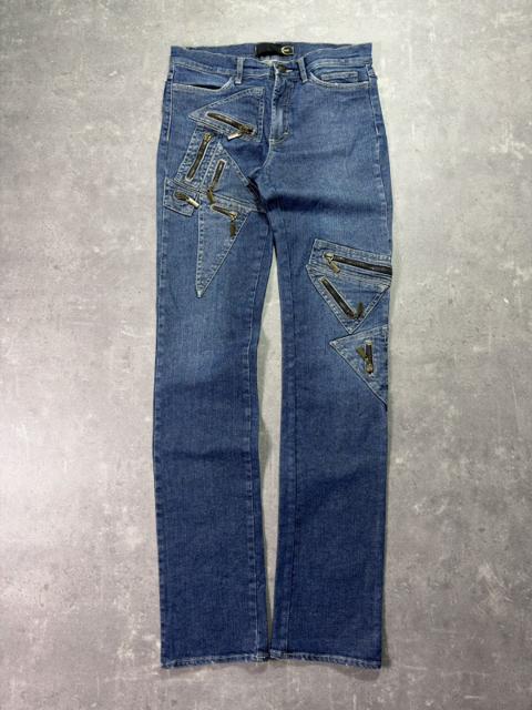 SS2005 Just Cavalli Geometrical Pockets Zippers Denim Jeans